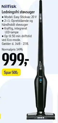 Føtex Nilfisk Ledningsfri støvsuger tilbud