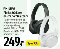 Føtex Philips trådløse on-ear høretelefoner tilbud