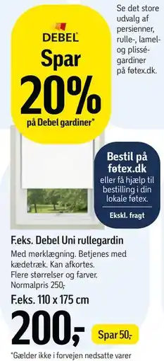 Føtex Spar 20% på Debel gardiner tilbud