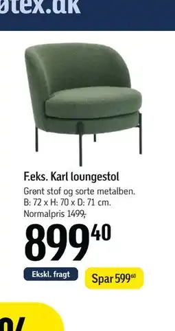 Føtex Karl loungestol tilbud
