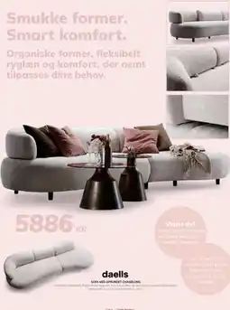 Daells Bolighus SOFA MED AFRUNDET CHAISELONG tilbud
