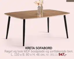 Daells Bolighus KRETA SOFABORD tilbud