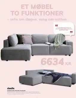 Daells Bolighus SOVESOFA MED OPEN END OG MAGASIN tilbud