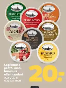 Netto Løgismose pesto, aioli, hummus eller haydari tilbud