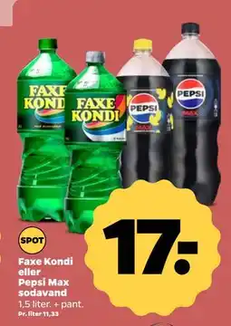 Netto Faxe Kondi eller Pepsi Max sodavand tilbud