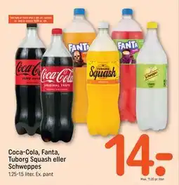 REMA 1000 Coca-Cola, Fanta, Tuborg Squash eller Schweppes tilbud