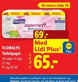 Lidl FLORALYS Toiletpapir tilbud