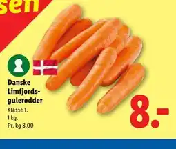 Lidl Danske Limfjords-gulerødder tilbud