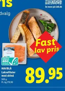 Lidl HAVBLÅ Laksefileter med skind tilbud