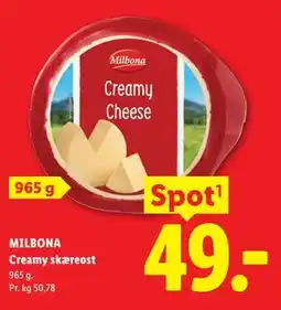 Lidl MILBONA Creamy skæreost tilbud