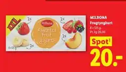 Lidl MILBONA Frugtyoghurt tilbud