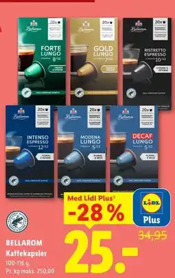 Lidl BELLAROM Kaffekapsler, App-pris tilbud