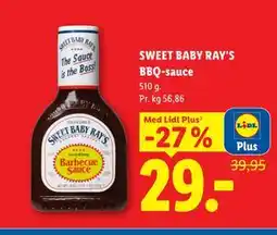 Lidl SWEET BABY RAY'S BBQ-sauce, App-pris tilbud