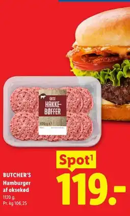 Lidl BUTCHER'S Hamburger af oksekød tilbud