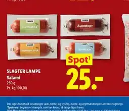 Lidl SLAGTER LAMPE Salami tilbud