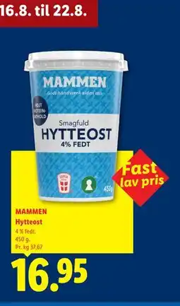 Lidl MAMMEN Hytteost tilbud