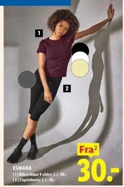 Lidl ESMARA Ribstrikket T-shirt tilbud