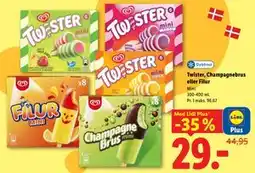Lidl Twister, Champagnebrus eller Filur, App-pris tilbud
