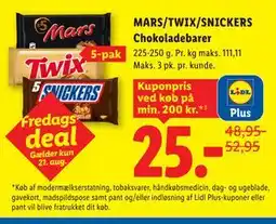 Lidl MARS/TWIX/SNICKERS Chokoladebarer, App-pris tilbud