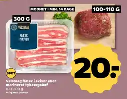 Netto Velsmag flæsk i skiver eller marineret tykstegsbøf tilbud
