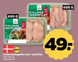 Netto Dansk kyllingefilet eller -inderfilet tilbud