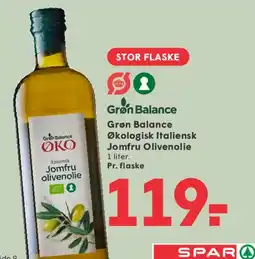 SPAR Grøn Balance Økologisk Italiensk Jomfru Olivenolie tilbud