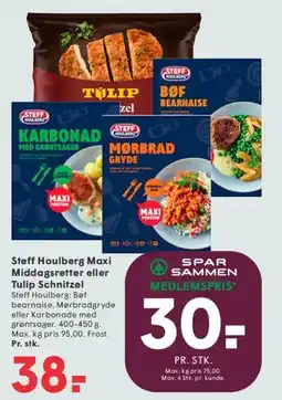 SPAR Steff Houlberg Maxi middagsretter eller Tulip Schnitzel tilbud