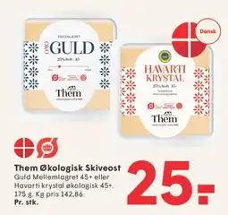 SPAR Them Økologisk Skiveost / Havarti Krystal tilbud