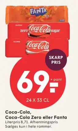 SPAR Coca-Cola, Coca-Cola Zero eller Fanta (24 x 33 cl) tilbud