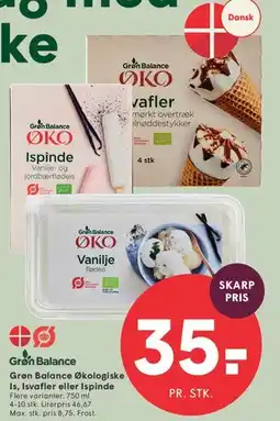 SPAR Grøn Balance Økologiske Is / Isvafler / Ispinde tilbud
