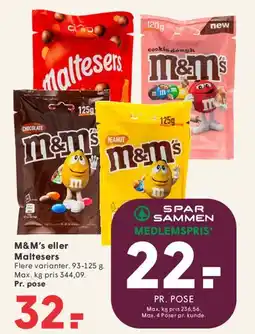 SPAR M&M's eller Maltesers tilbud