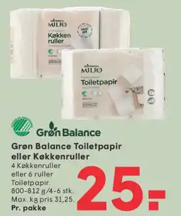 SPAR Grøn Balance Toiletpapir eller Køkkenruller tilbud