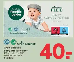 SPAR Grøn Balance Baby Vådservietter tilbud