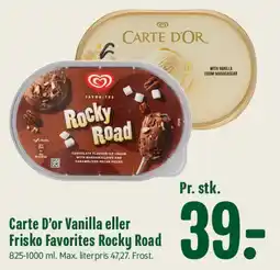 Min Købmand Carte D'or Vanilla eller Frisko Favorites Rocky Road tilbud