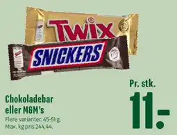 Min Købmand Chokoladebar eller M&M's tilbud