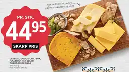 MENY ULVEDAL Gouda Chili 50+, Maasdam 45+ eller Cheddar Orange tilbud