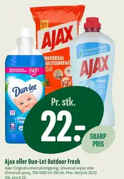 Min Købmand Ajax eller Dun‑Let Outdoor Fresh tilbud