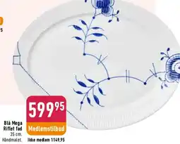 Imerco Blå Mega Riflet fad 35 cm tilbud