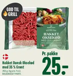 Min Købmand Hakket Dansk Oksekød med 35% Grønt tilbud