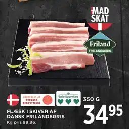 MENY Flæsk i skiver af dansk frilandsgris tilbud