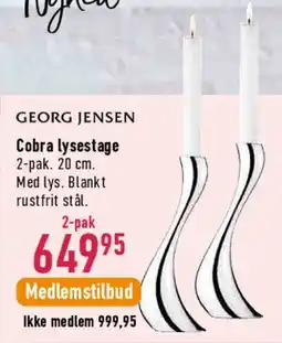 Imerco Georg Jensen Cobra lysestage (2-pak) tilbud