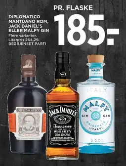 MENY Diplomático Mantuano rom, Jack Daniel's eller Malfy gin tilbud