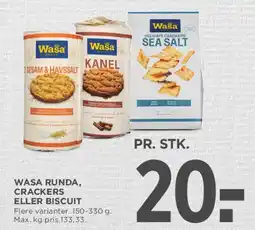 MENY Wasa runda / crackers tilbud