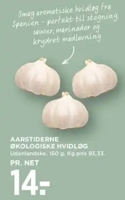 MENY Aarstiderne økologiske hvidløg tilbud