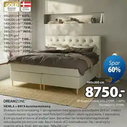 JYSK DREAMZONE® Hemla + Brya kontinentalseng tilbud