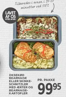 MENY Oksekød Bearnaise eller skinke-schnitzel med ærter og bearnaisekartofler tilbud