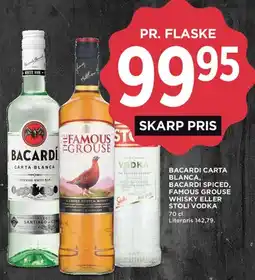 MENY Bacardi / Famous Grouse / Stoli tilbud