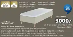 JYSK DREAMZONE® Horsa + Resa boxmadras tilbud