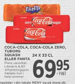 MENY Coca-Cola / Fanta / Tuborg (kasse) tilbud