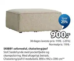 JYSK SKIBBY sofamodul, chaiselong/puf tilbud
